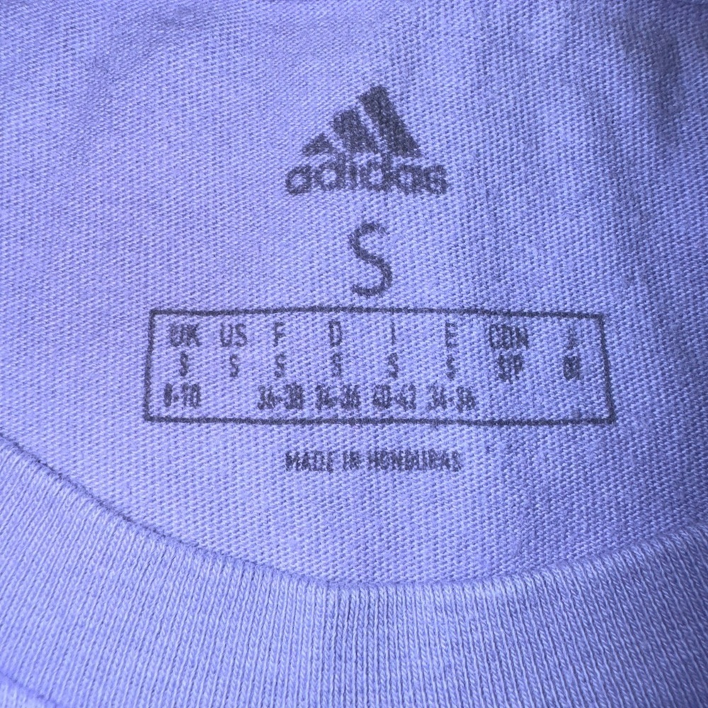 Adidas Girls' Small T-Shirt Cotton Purple Short Sleeve - Picture 8 of 8